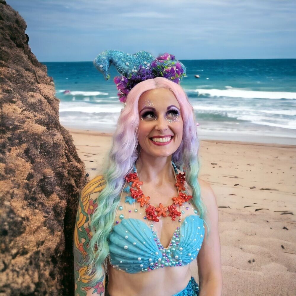 Mermaid core Corals and sea stars fairy beachy necklace slow made Allie tagua